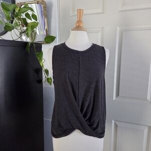 Old Navy gray twist front workout tank top women's XL